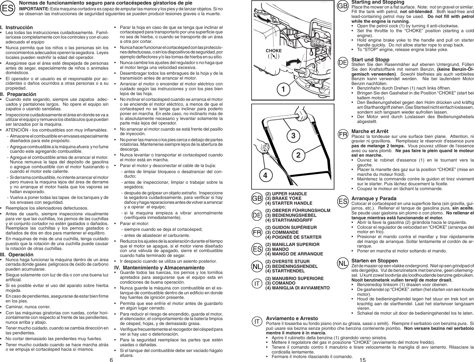 Page 6 of 10 - Mcculloch Mcculloch-M5553D-Users-Manual- OM, McCulloch, M5553 D, 96141007100, 2007-02, Lawn Mower, EN, DE, FR, ES, NL, IT  Mcculloch-m5553d-users-manual