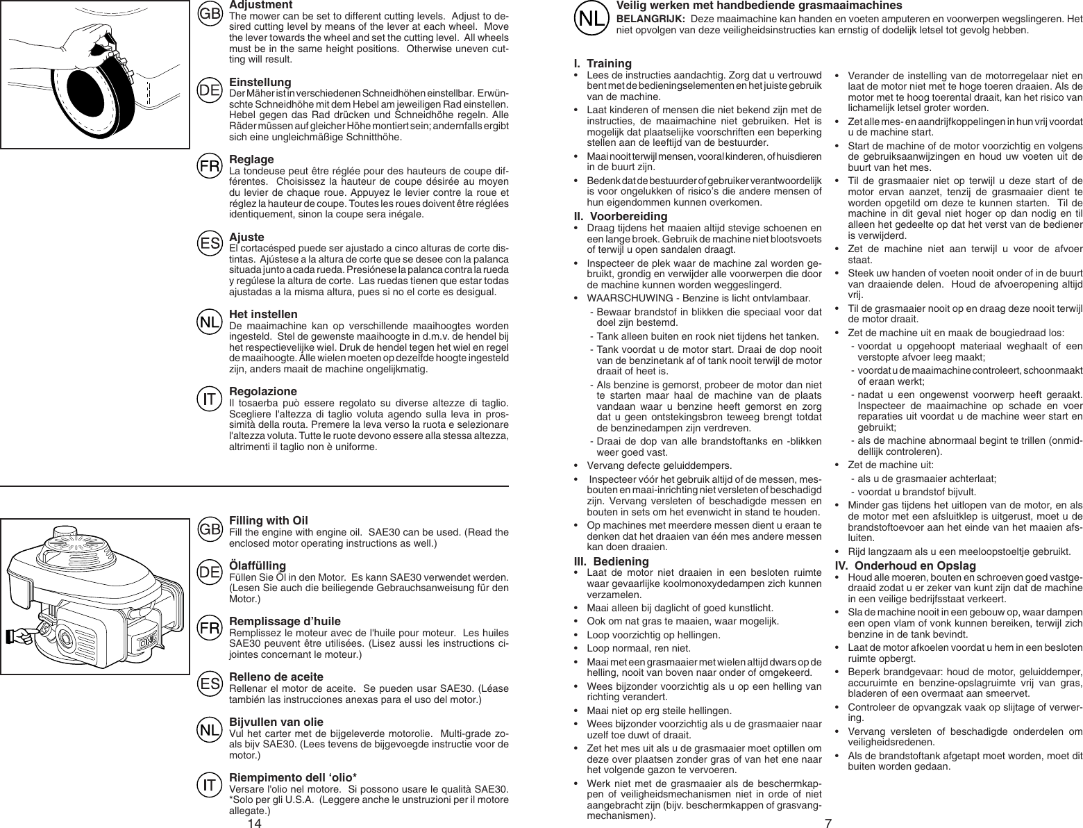 Page 7 of 10 - Mcculloch Mcculloch-M5553D-Users-Manual- OM, McCulloch, M5553 D, 96141007100, 2007-02, Lawn Mower, EN, DE, FR, ES, NL, IT  Mcculloch-m5553d-users-manual