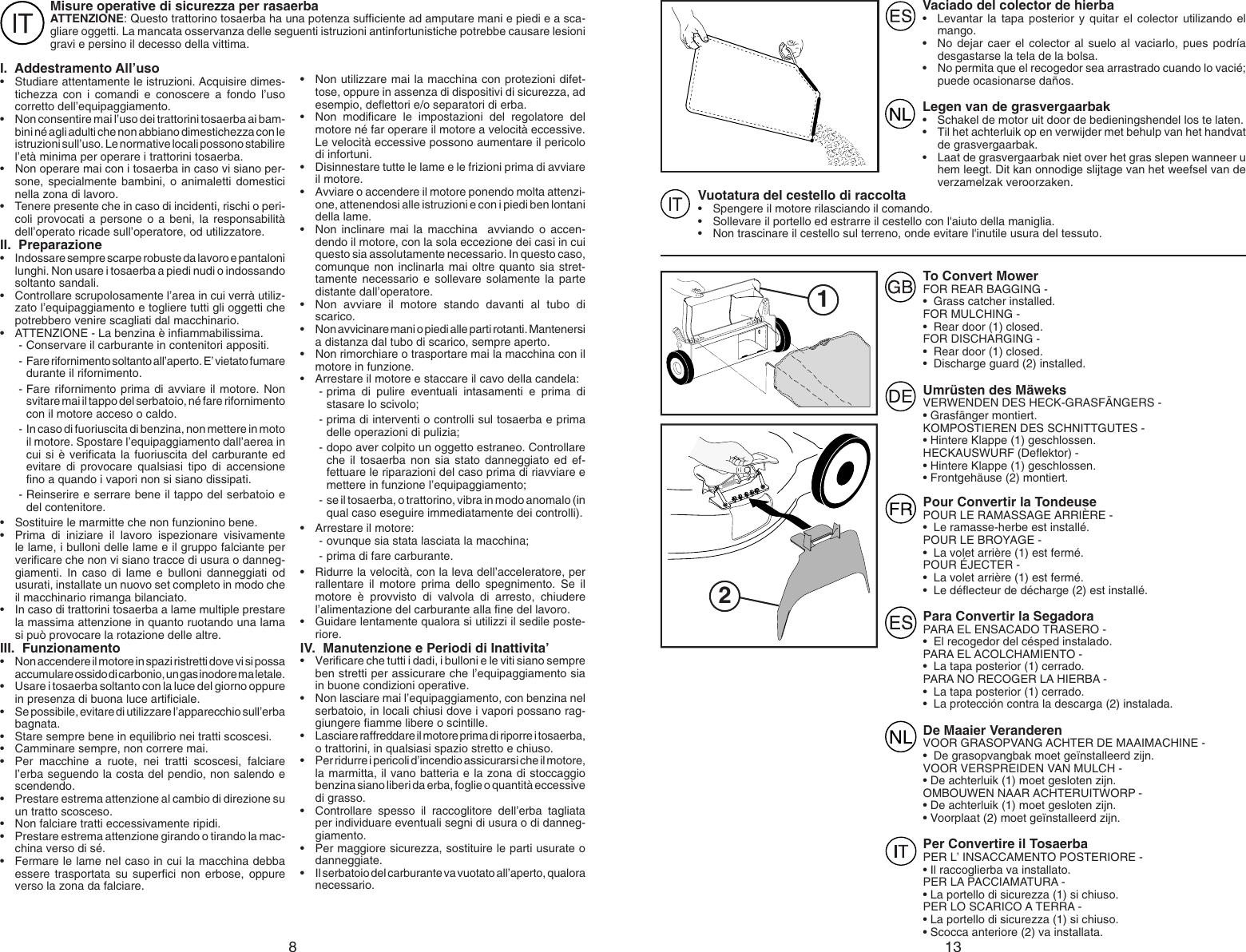 Page 8 of 10 - Mcculloch Mcculloch-M5553D-Users-Manual- OM, McCulloch, M5553 D, 96141007100, 2007-02, Lawn Mower, EN, DE, FR, ES, NL, IT  Mcculloch-m5553d-users-manual