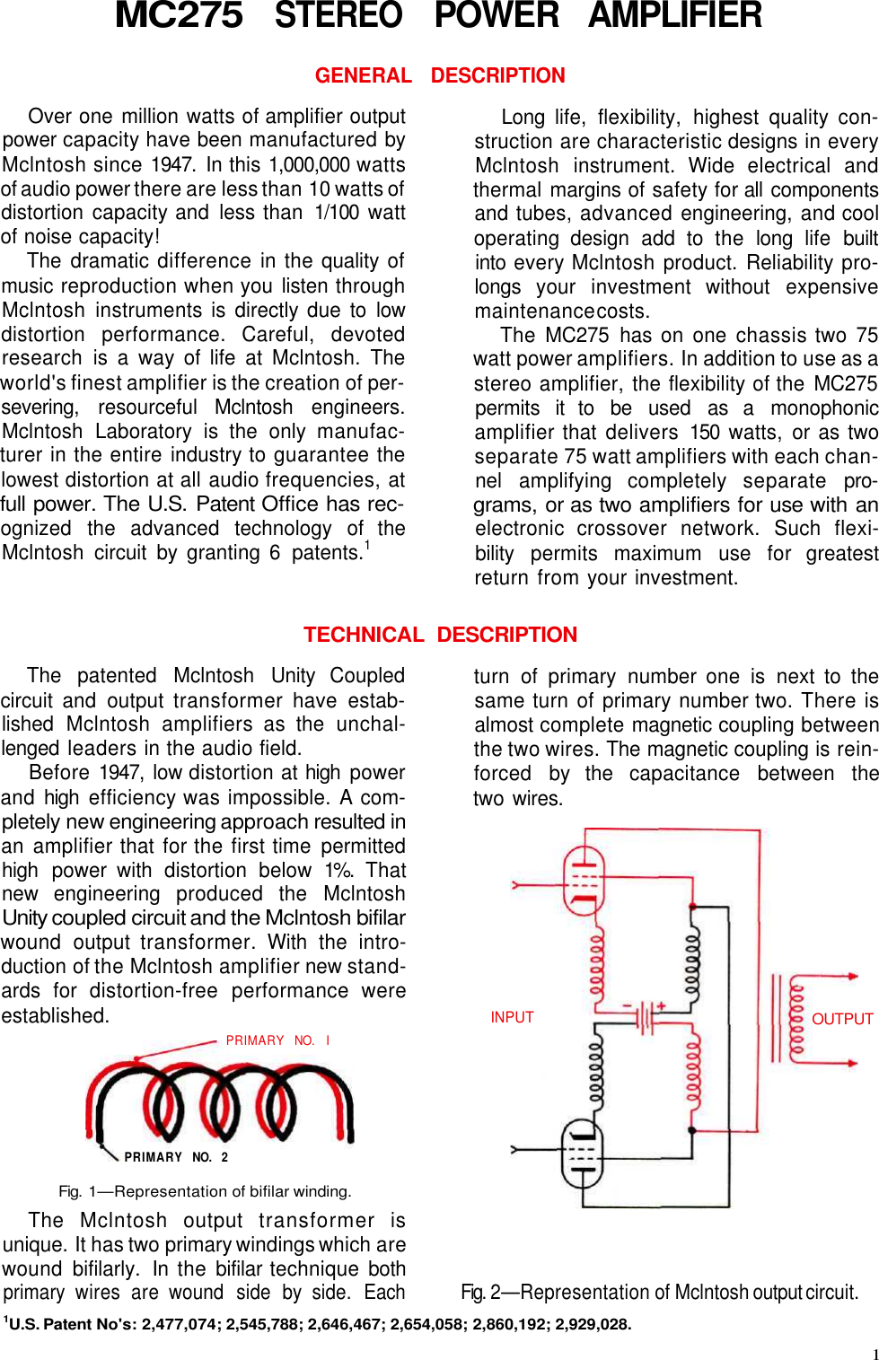 Page 3 of 12 - Mcintosh Mcintosh-Mc-275-Users-Manual-  Mcintosh-mc-275-users-manual