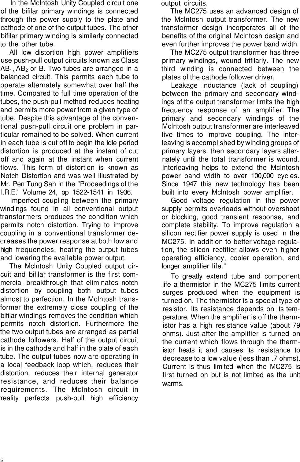 Page 4 of 12 - Mcintosh Mcintosh-Mc-275-Users-Manual-  Mcintosh-mc-275-users-manual