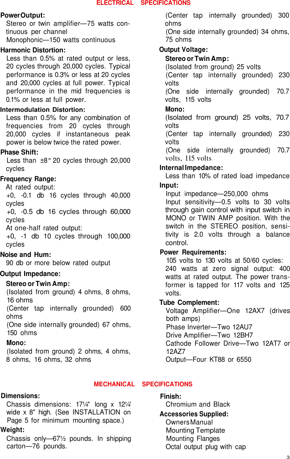 Page 5 of 12 - Mcintosh Mcintosh-Mc-275-Users-Manual-  Mcintosh-mc-275-users-manual