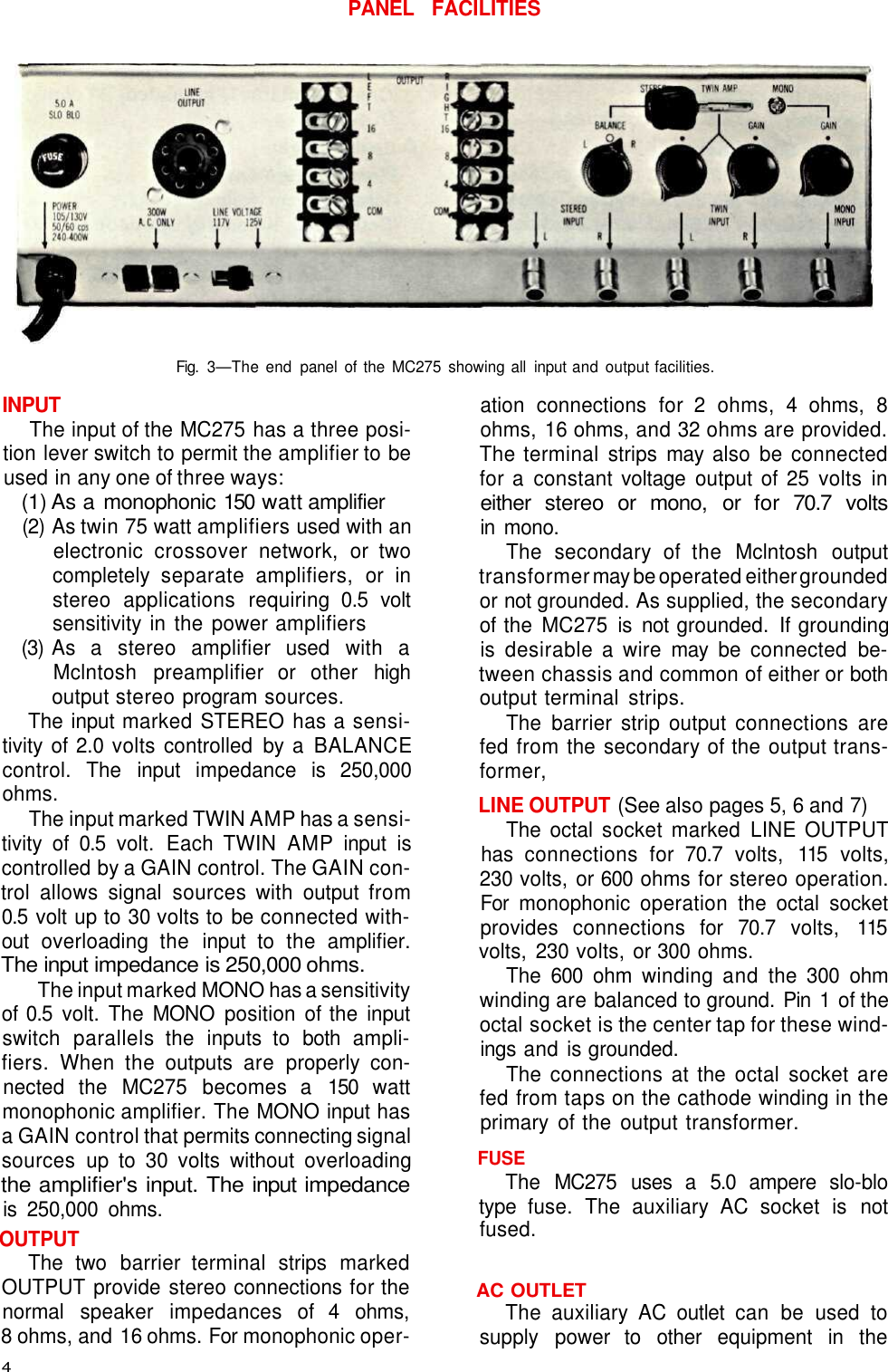 Page 6 of 12 - Mcintosh Mcintosh-Mc-275-Users-Manual-  Mcintosh-mc-275-users-manual