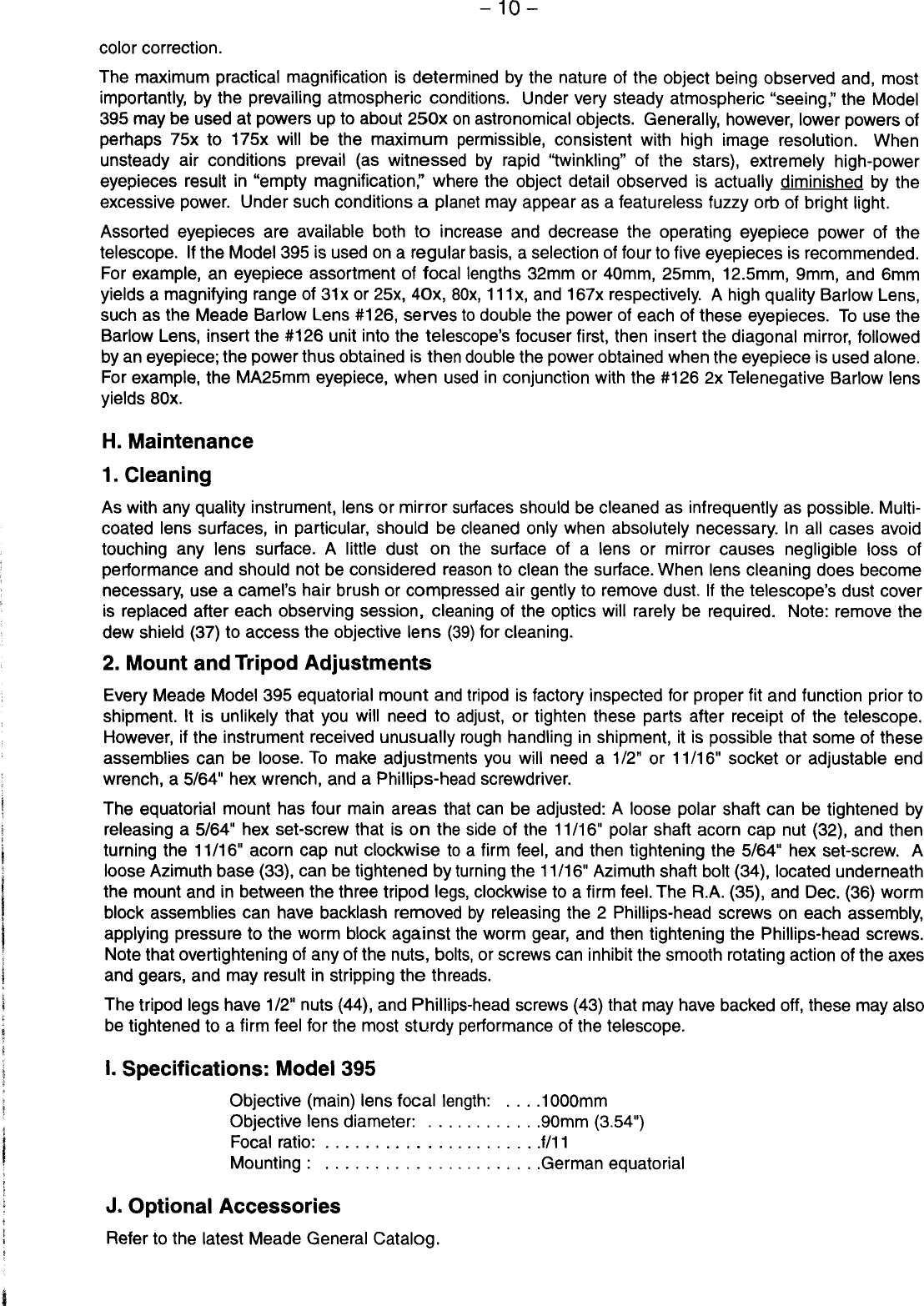 Page 10 of 12 - Meade Meade-395-Users-Manual-  Meade-395-users-manual