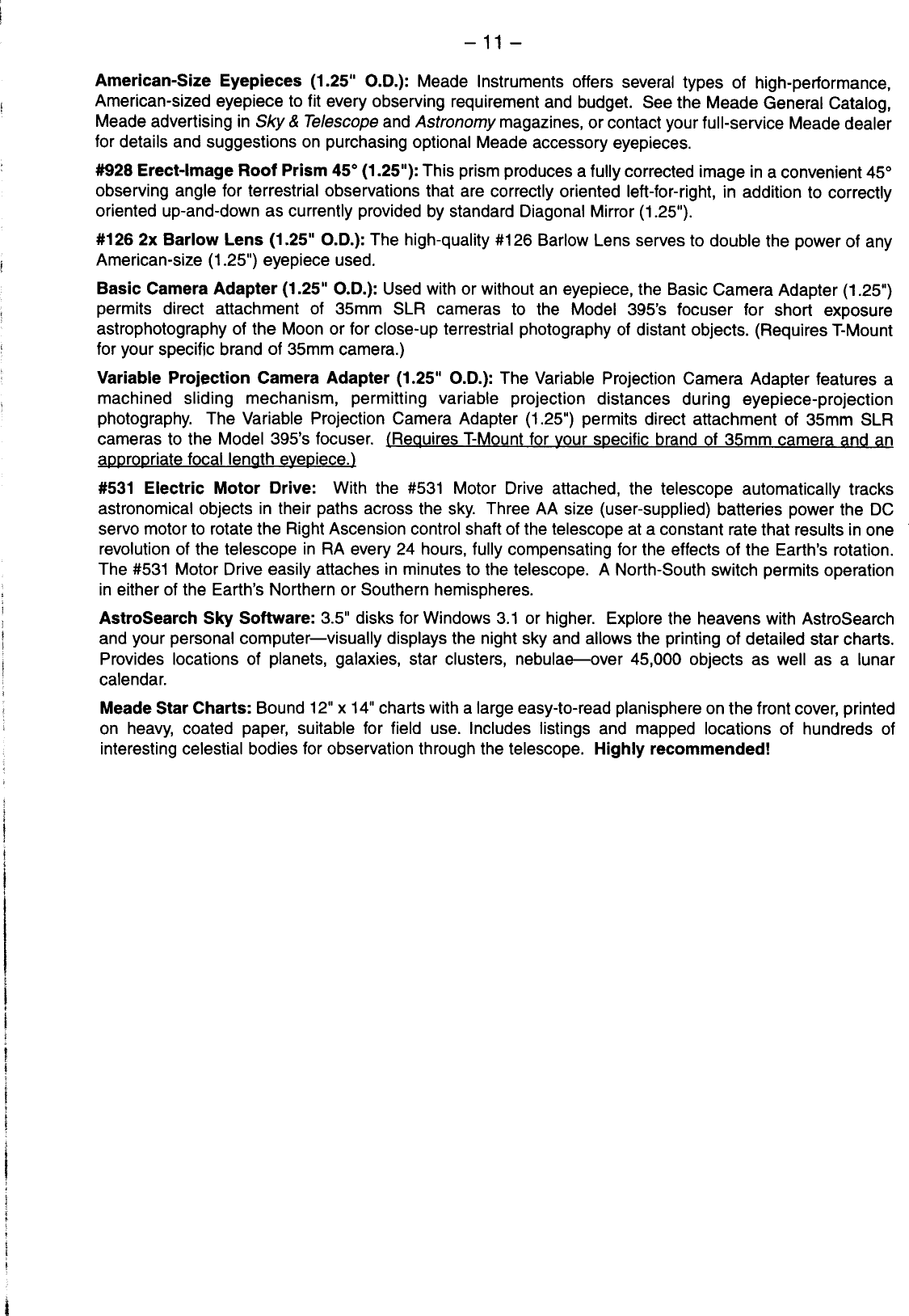 Page 11 of 12 - Meade Meade-395-Users-Manual-  Meade-395-users-manual