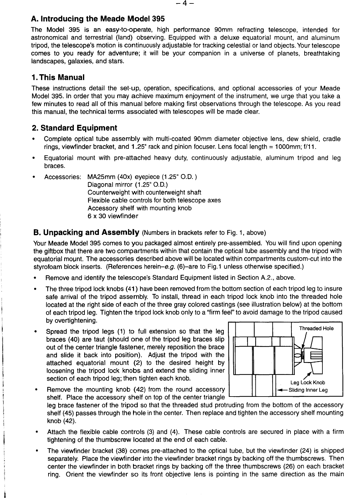 Page 4 of 12 - Meade Meade-395-Users-Manual-  Meade-395-users-manual