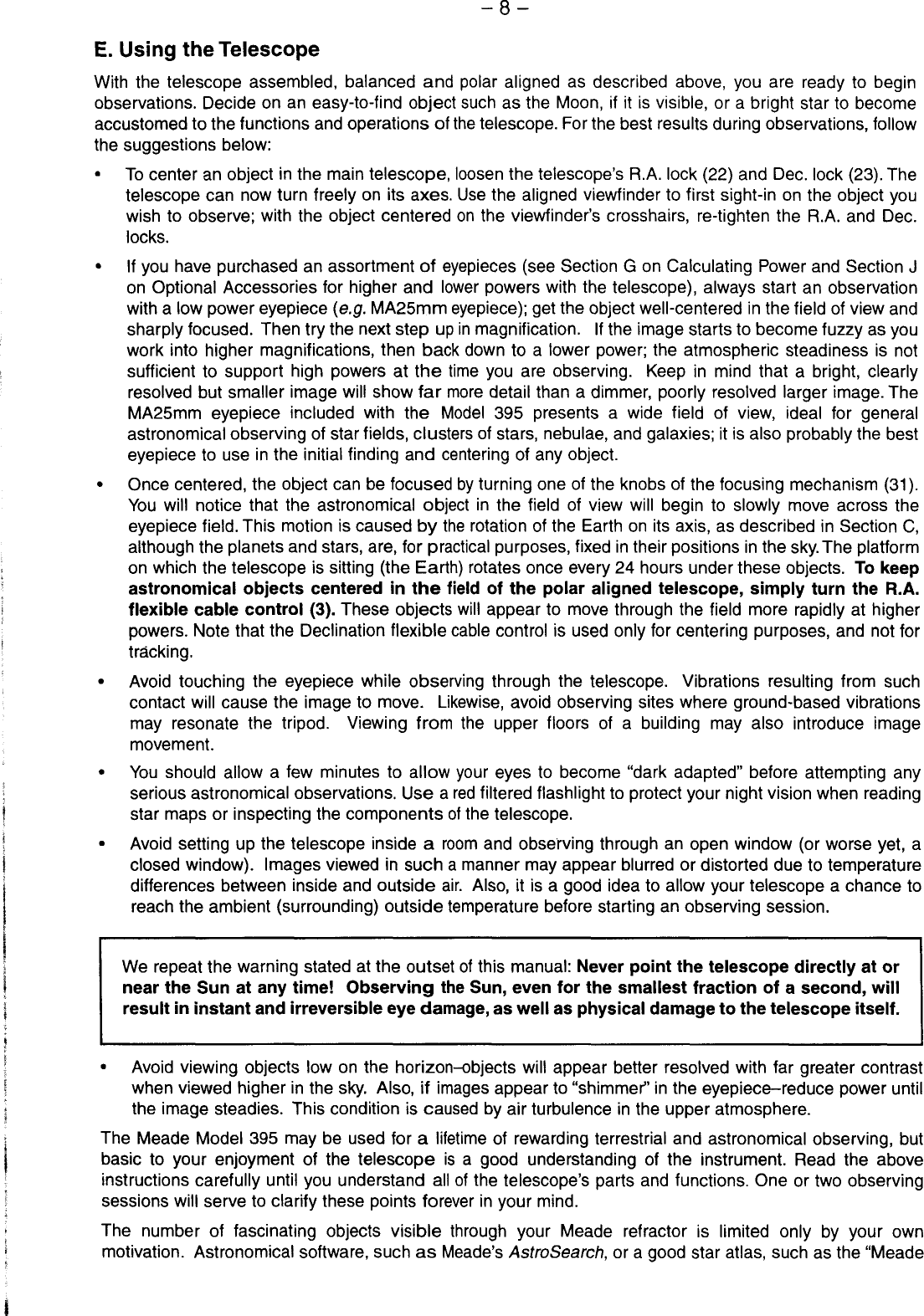 Page 8 of 12 - Meade Meade-395-Users-Manual-  Meade-395-users-manual