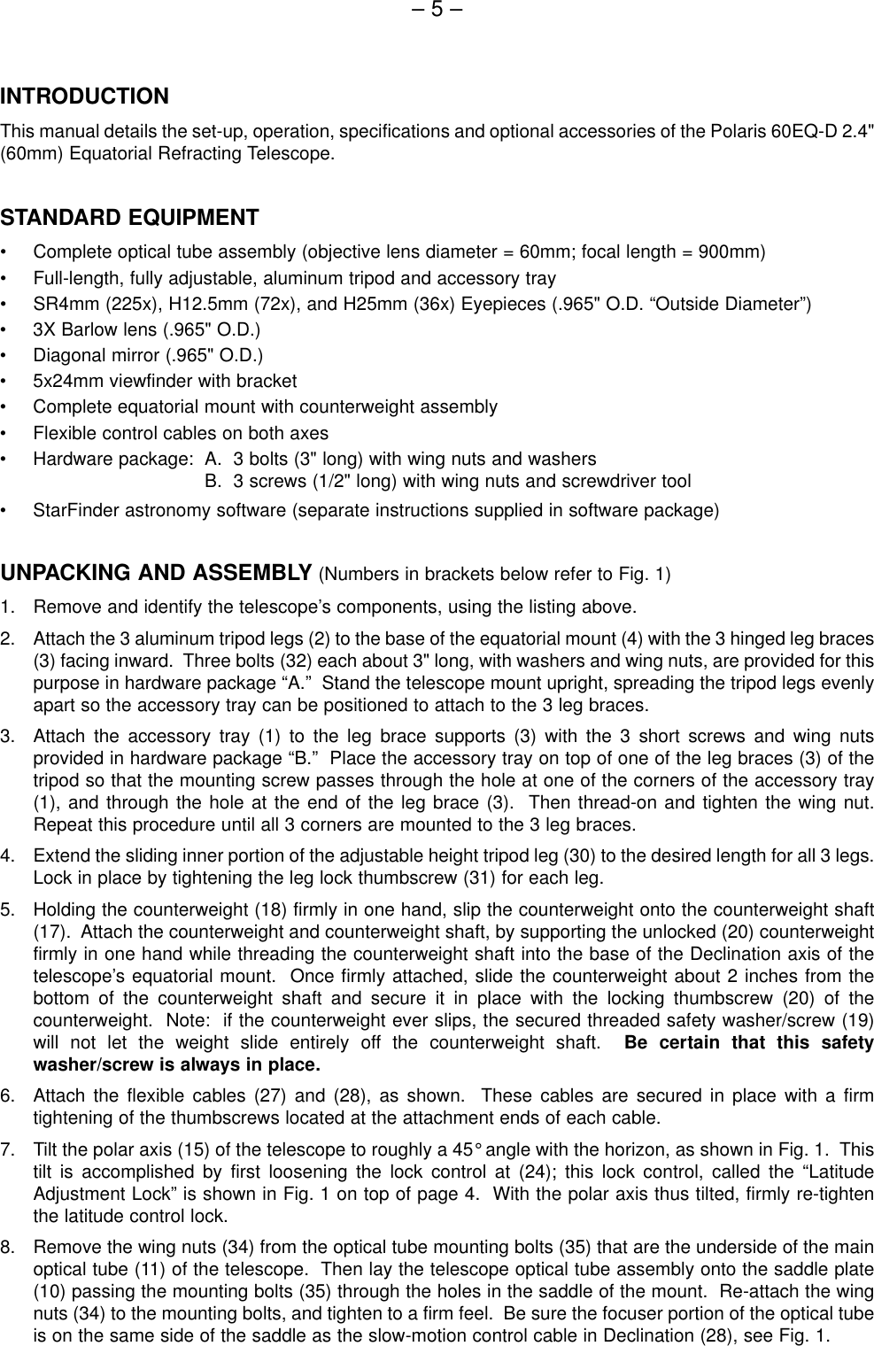 Page 5 of 11 - Meade Meade-60Eq-D-Users-Manual-  Meade-60eq-d-users-manual