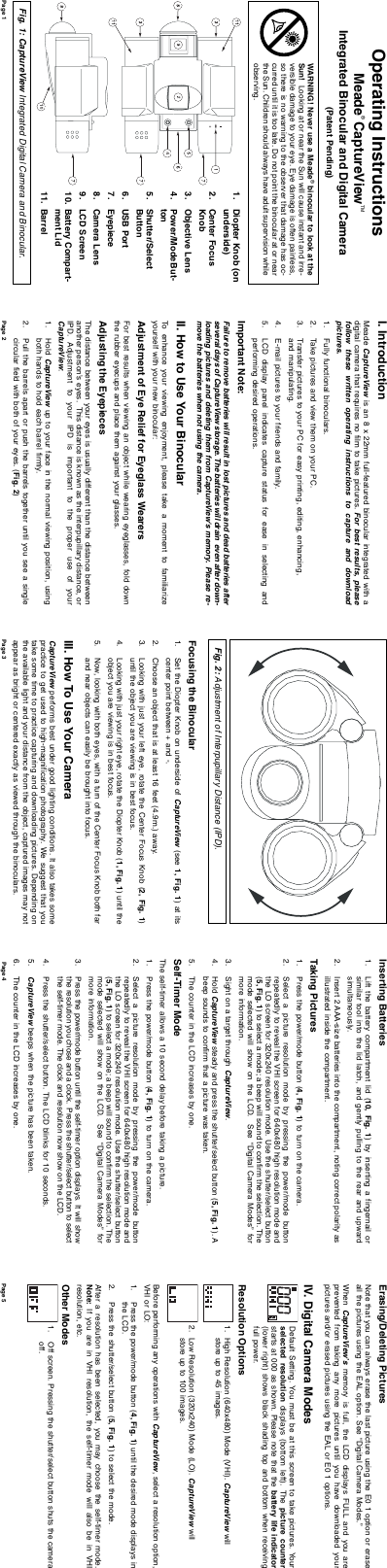 Page 1 of 2 - Meade Meade-Captureview-8X22-Operation-Manual- ManualsLib - Makes It Easy To Find Manuals Online!  Meade-captureview-8x22-operation-manual