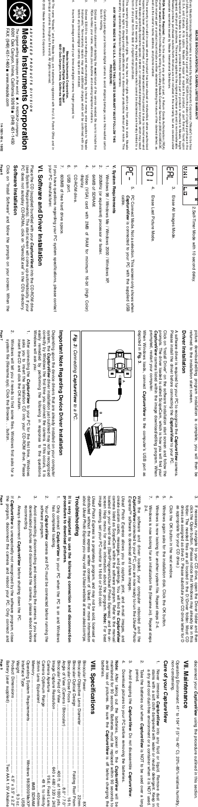 Page 2 of 2 - Meade Meade-Captureview-8X22-Operation-Manual- ManualsLib - Makes It Easy To Find Manuals Online!  Meade-captureview-8x22-operation-manual