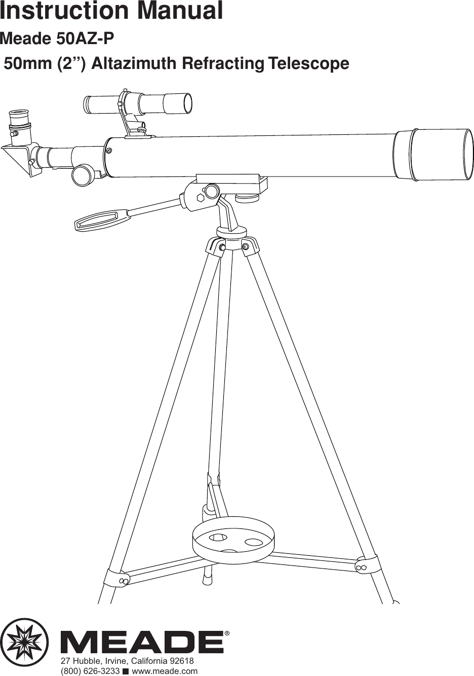 Page 1 of 8 - Meade Meade-Instruments-Telescope-50Az-P-Users-Manual- 50AZ-P 03.09  Meade-instruments-telescope-50az-p-users-manual