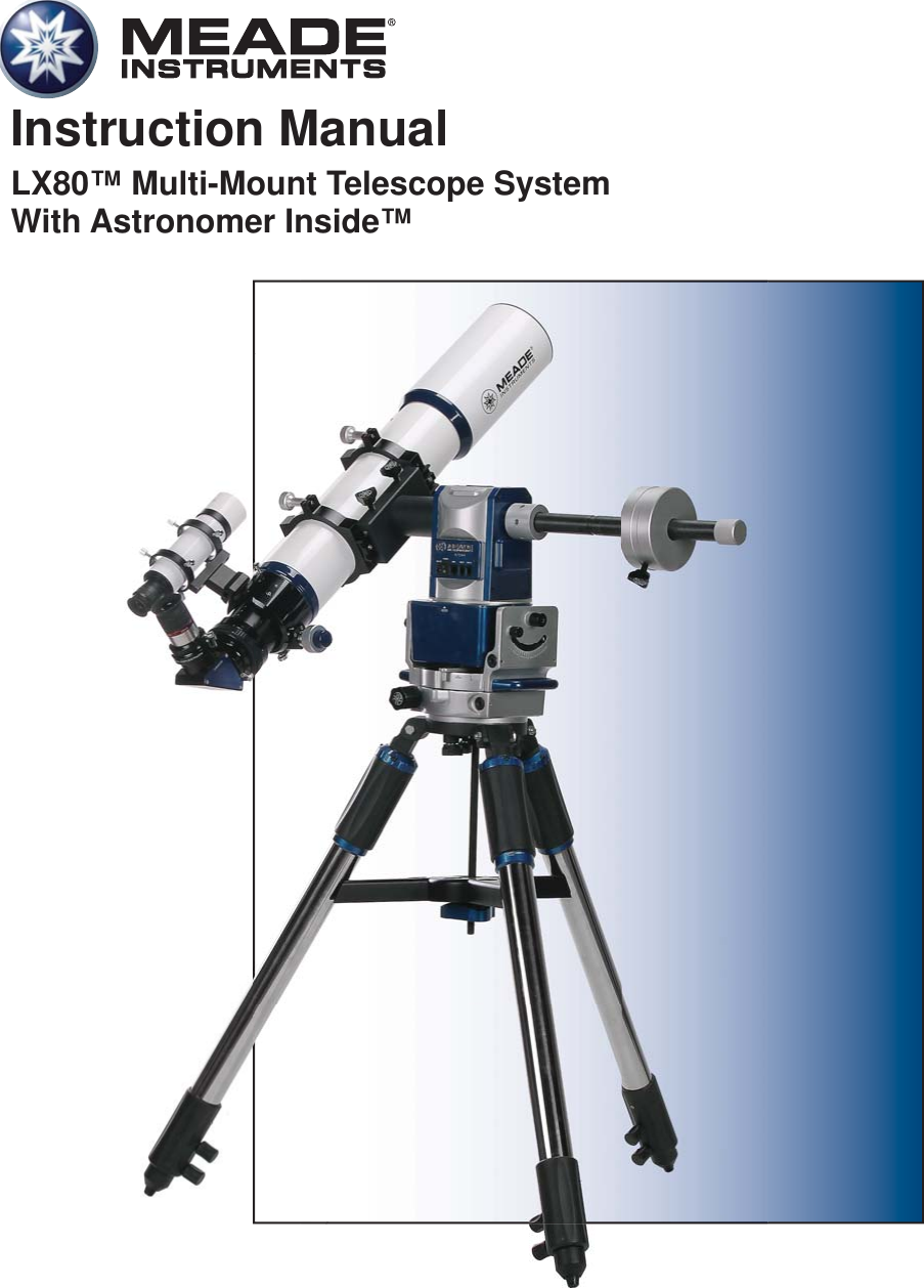 Meade Instruments Telescope Lx80 Users Manual 40 8000 00 REV000 InstMnl