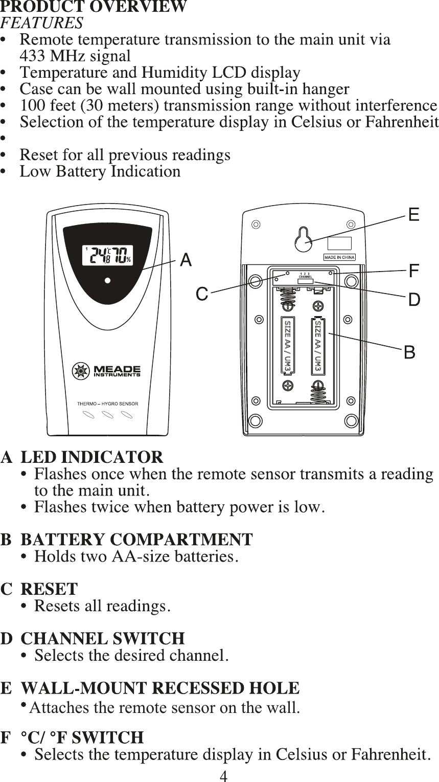 Page 4 of 12 - Meade Meade-Instruments-Weather-Radio-Ts33C-M-Users-Manual- TS33C Instruction Manual 031111  Meade-instruments-weather-radio-ts33c-m-users-manual