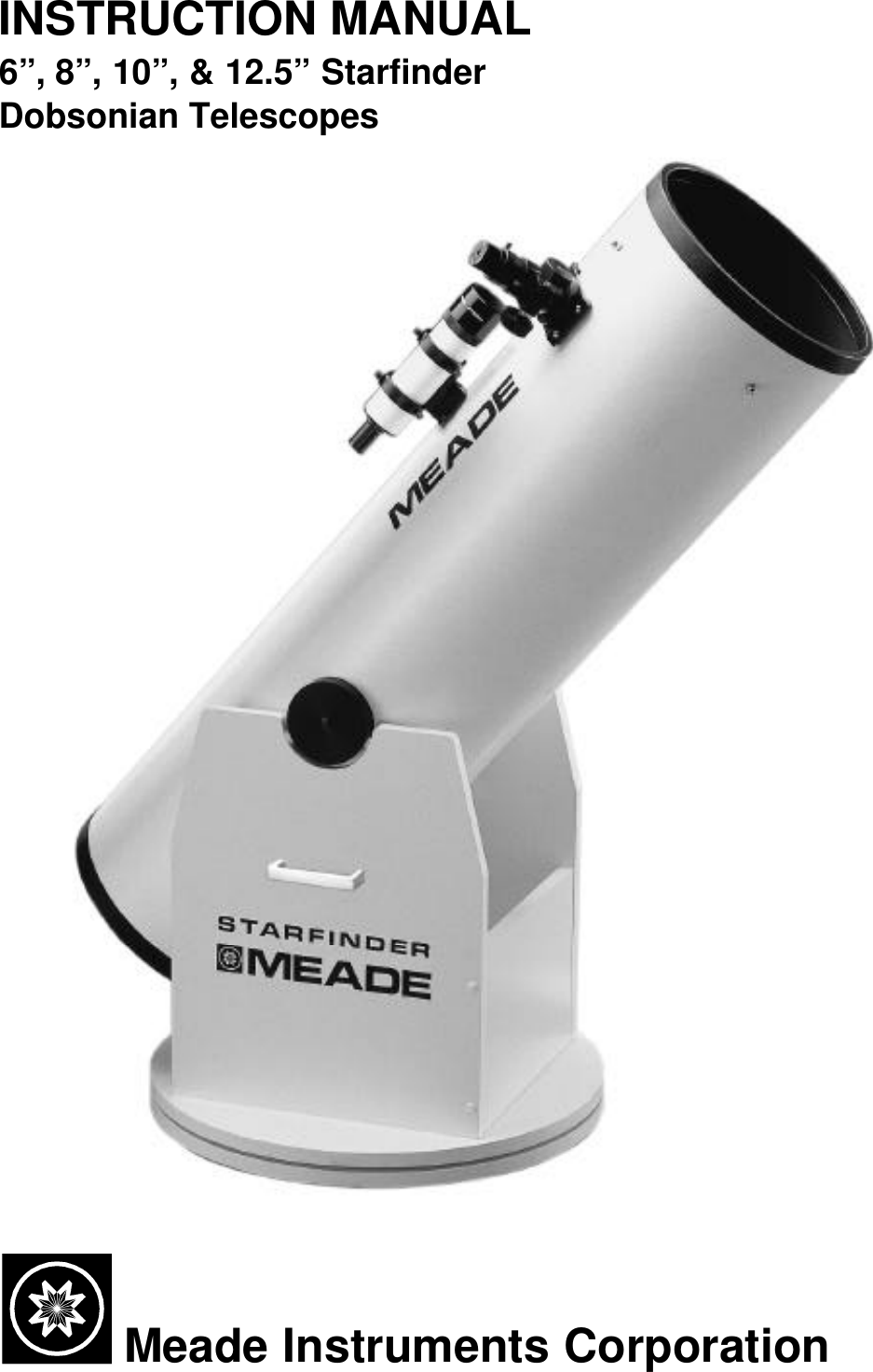 Page 1 of 12 - Meade Meade-Starfinder-12-5-Users-Manual-  Meade-starfinder-12-5-users-manual