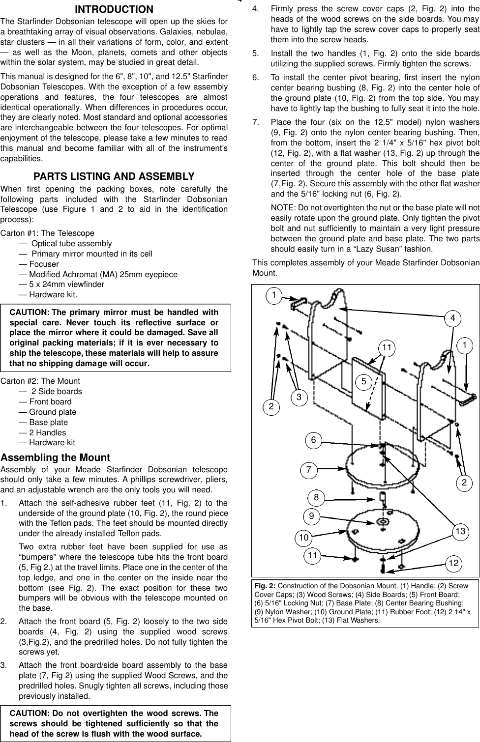 Page 4 of 12 - Meade Meade-Starfinder-12-5-Users-Manual-  Meade-starfinder-12-5-users-manual