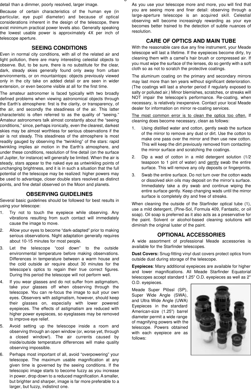 Page 8 of 12 - Meade Meade-Starfinder-12-5-Users-Manual-  Meade-starfinder-12-5-users-manual