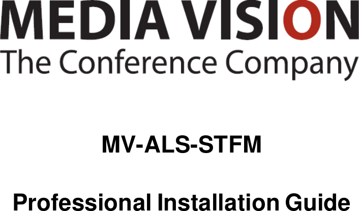        MV-ALS-STFM    Professional Installation Guide 