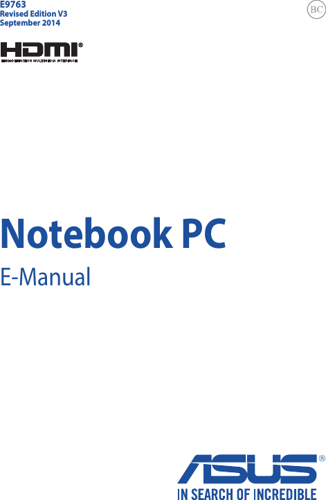 Notebook PCE-ManualRevised Edition V3 September 2014E9763