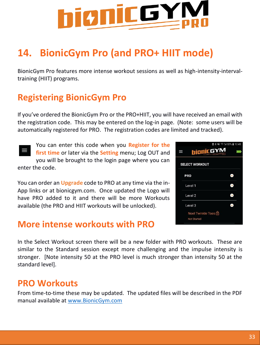 Page 34 of Medical Currents BG01 Bionic Gym fitness product User Manual Users manual