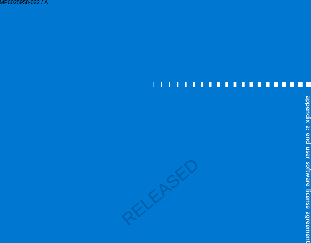    appendix a: end user software license agreementMP6025958-022 / ARELEASED