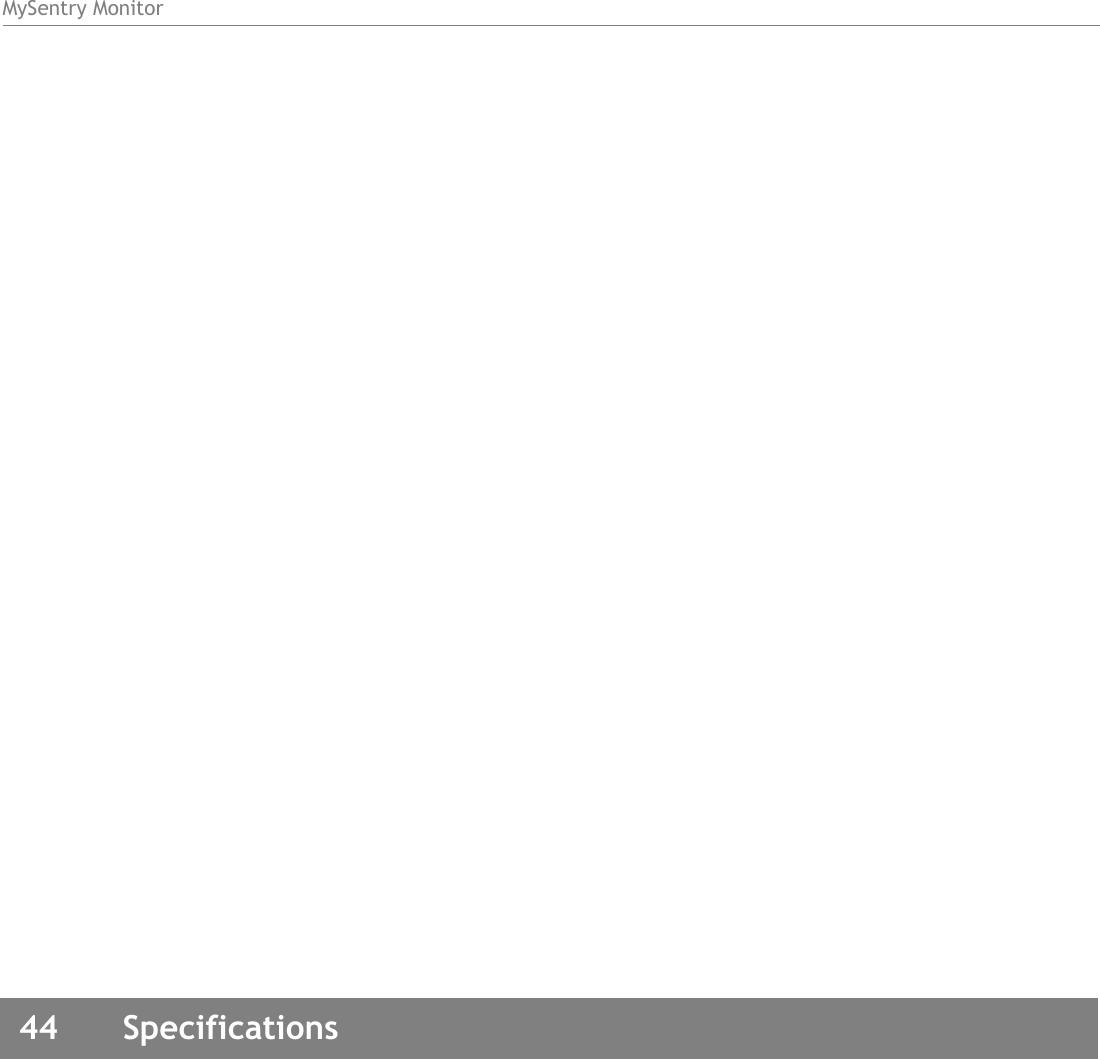 MySentry Monitor44  Specifications