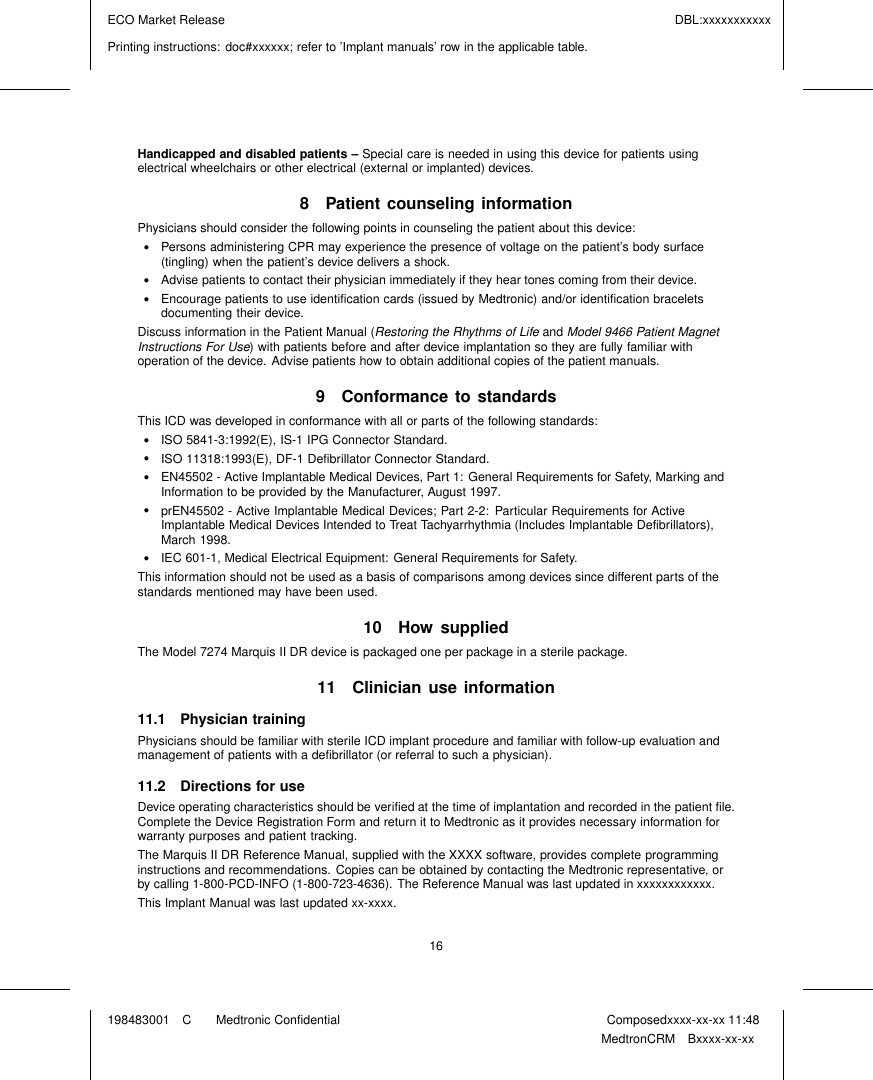 Page 18 of Medtronic MICSIMPLANT Internal to body medical implant User Manual