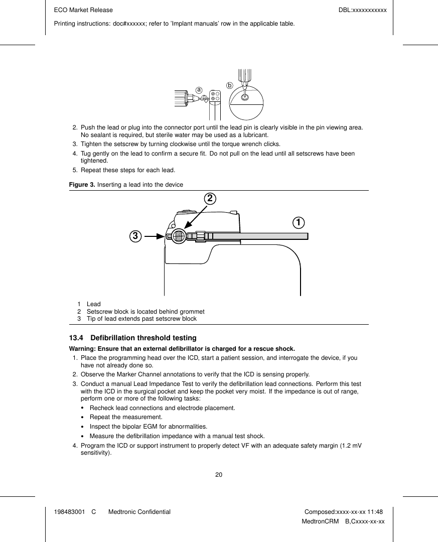 Page 22 of Medtronic MICSIMPLANT Internal to body medical implant User Manual