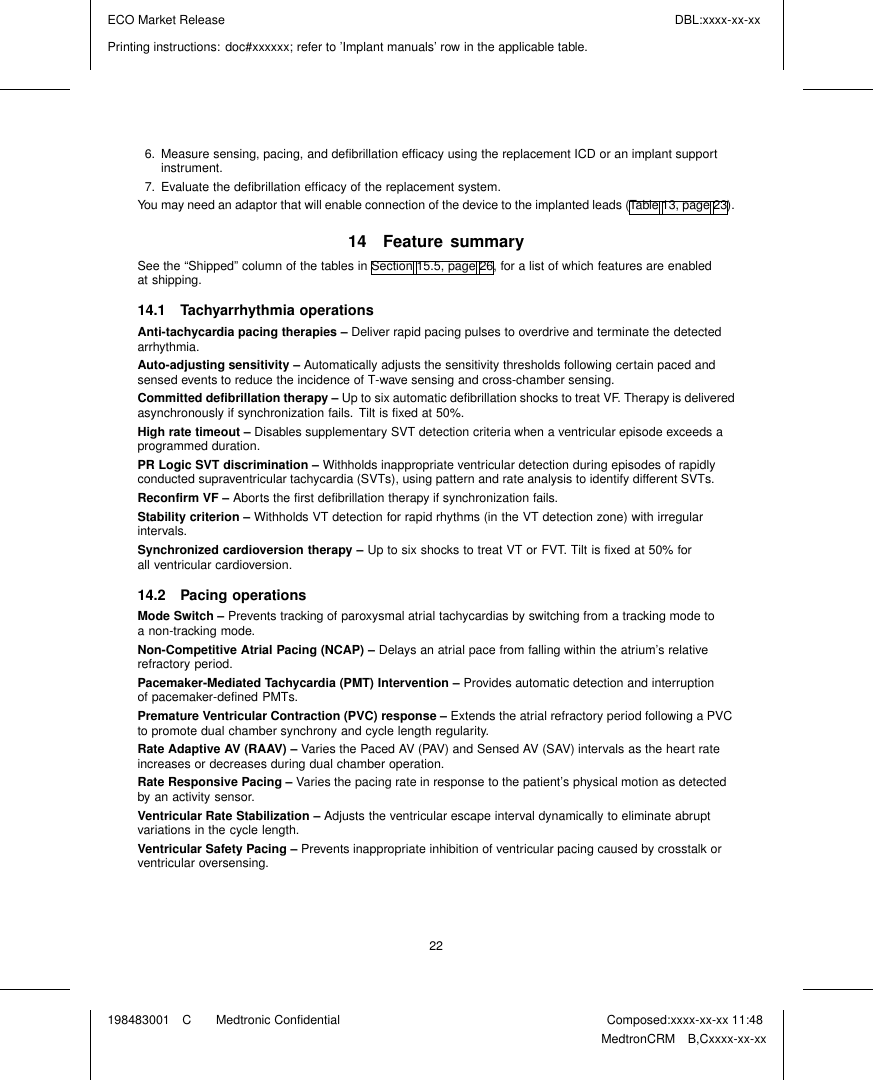 Page 24 of Medtronic MICSIMPLANT Internal to body medical implant User Manual