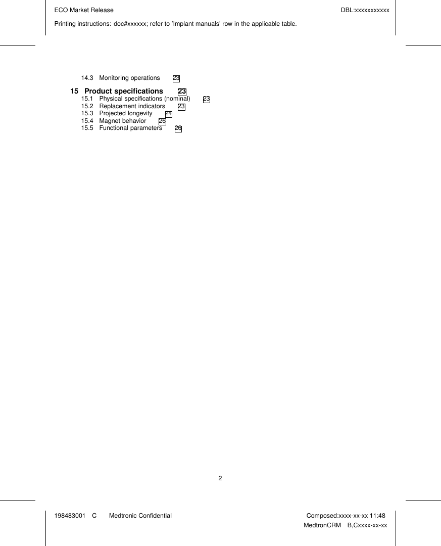 Page 4 of Medtronic MICSIMPLANT Internal to body medical implant User Manual