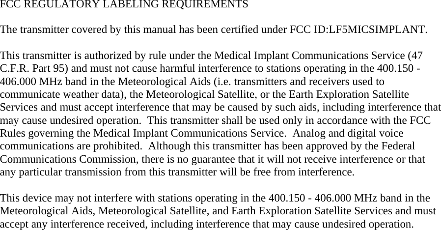 Page 40 of Medtronic MICSIMPLANT Internal to body medical implant User Manual