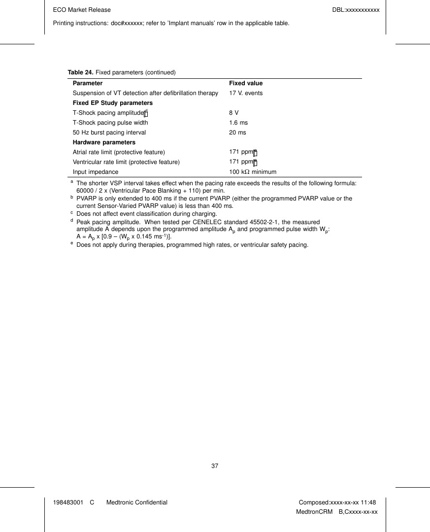 Page 39 of Medtronic MICSIMPLANT2 Implantable cardiac device User Manual