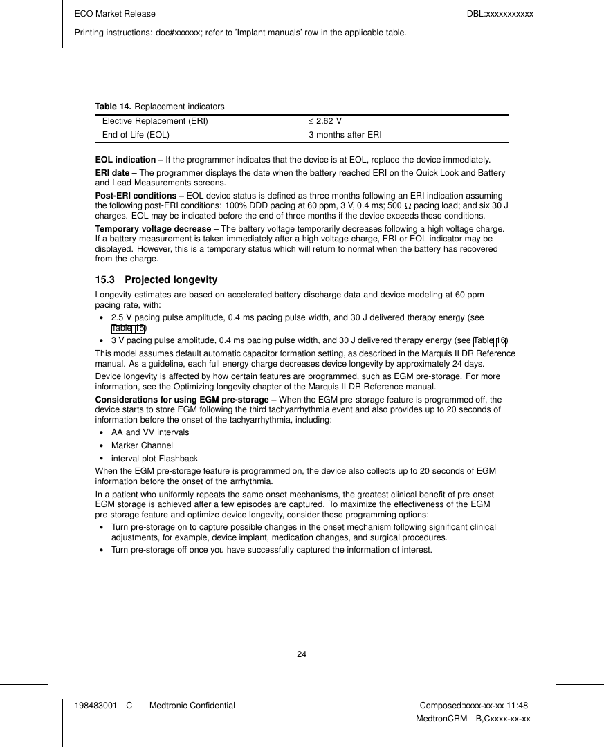 Page 25 of Medtronic MICSIMPLANT3 Medical implant that is internal to the human body User Manual revised users manual