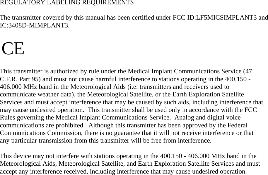 Page 39 of Medtronic MICSIMPLANT3 Medical implant that is internal to the human body User Manual revised users manual