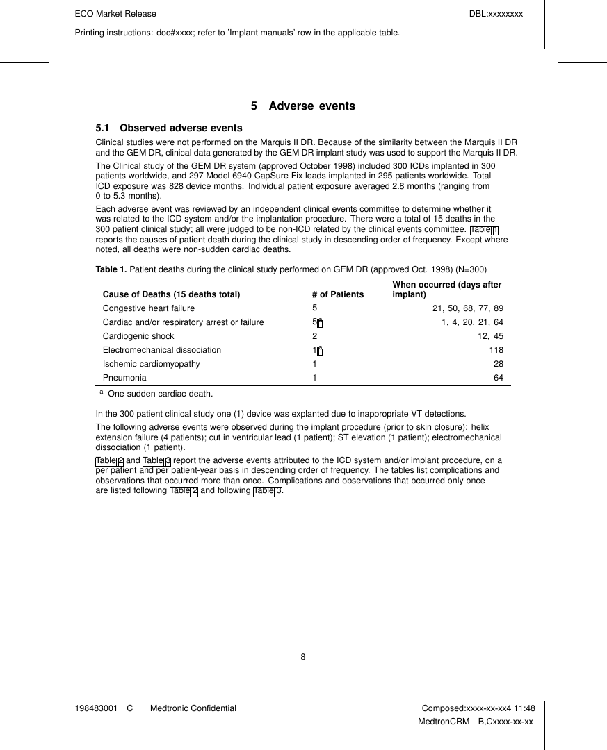 Page 9 of Medtronic MICSIMPLANT3 Medical implant that is internal to the human body User Manual revised users manual