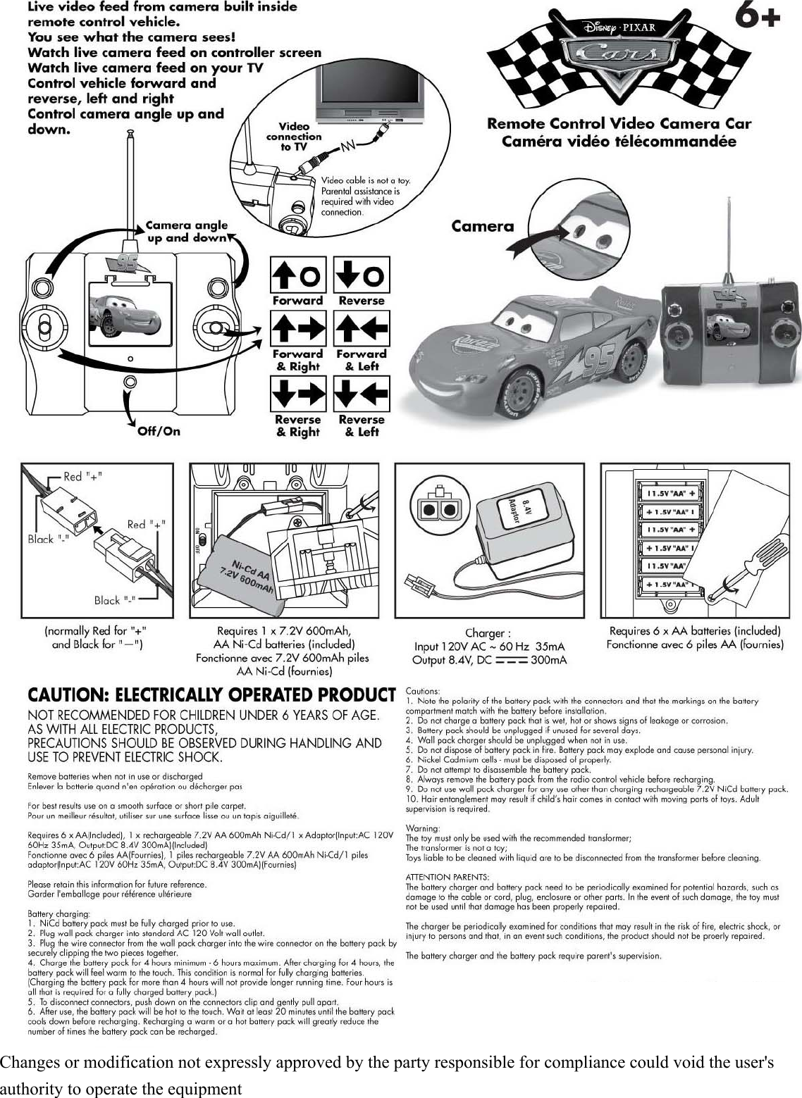 Changes or modification not expressly approved by the party responsible for compliance could void the user&apos;s authority to operate the equipment     