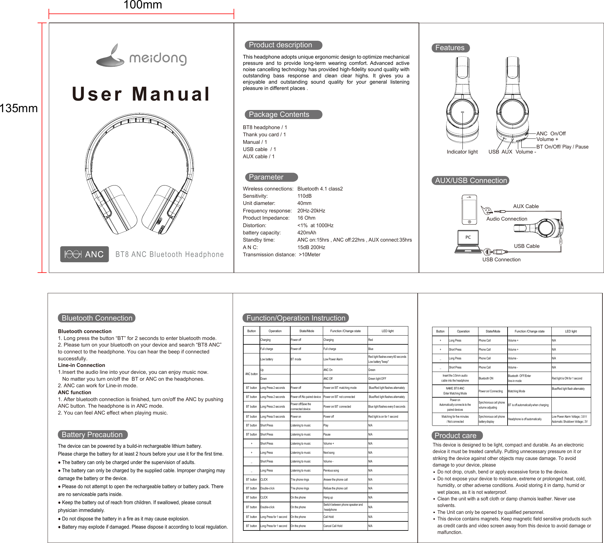 Page 1 of MeiDong Acoustics BT8 BT HEADPHONE User Manual GS 1263  BT8                     801500004382