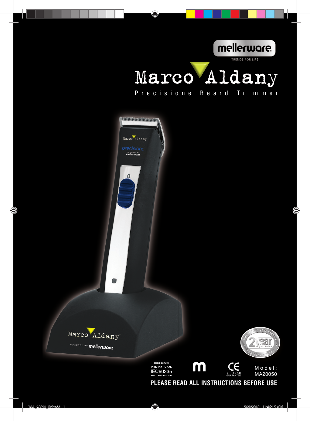 Mellerware Marco Aldany Ma20050 Users Manual MA 20050 IM