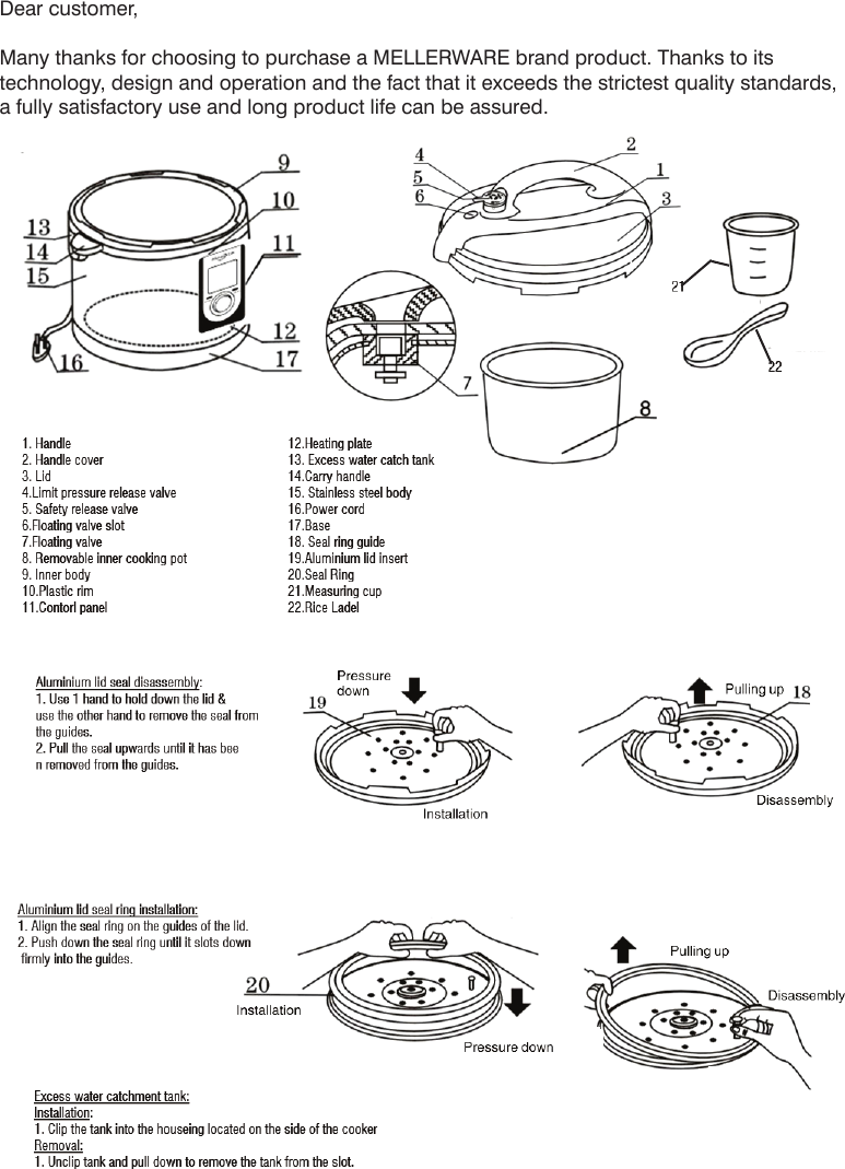 Page 2 of 8 - Mellerware Mellerware-Mellerware-Electric-Pressure-Cooker-27400-Users-Manual- MW27400_Juno_IM  Mellerware-mellerware-electric-pressure-cooker-27400-users-manual