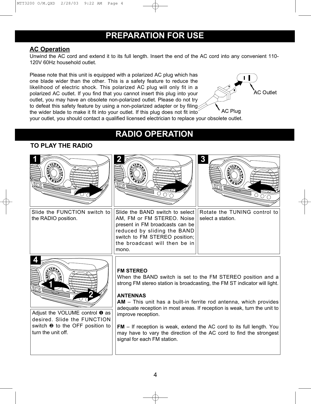 Page 5 of 11 - Memorex Memorex-Nostalgic-Retro-Mtt3200-Users-Manual- MTT3200 O/M  Memorex-nostalgic-retro-mtt3200-users-manual