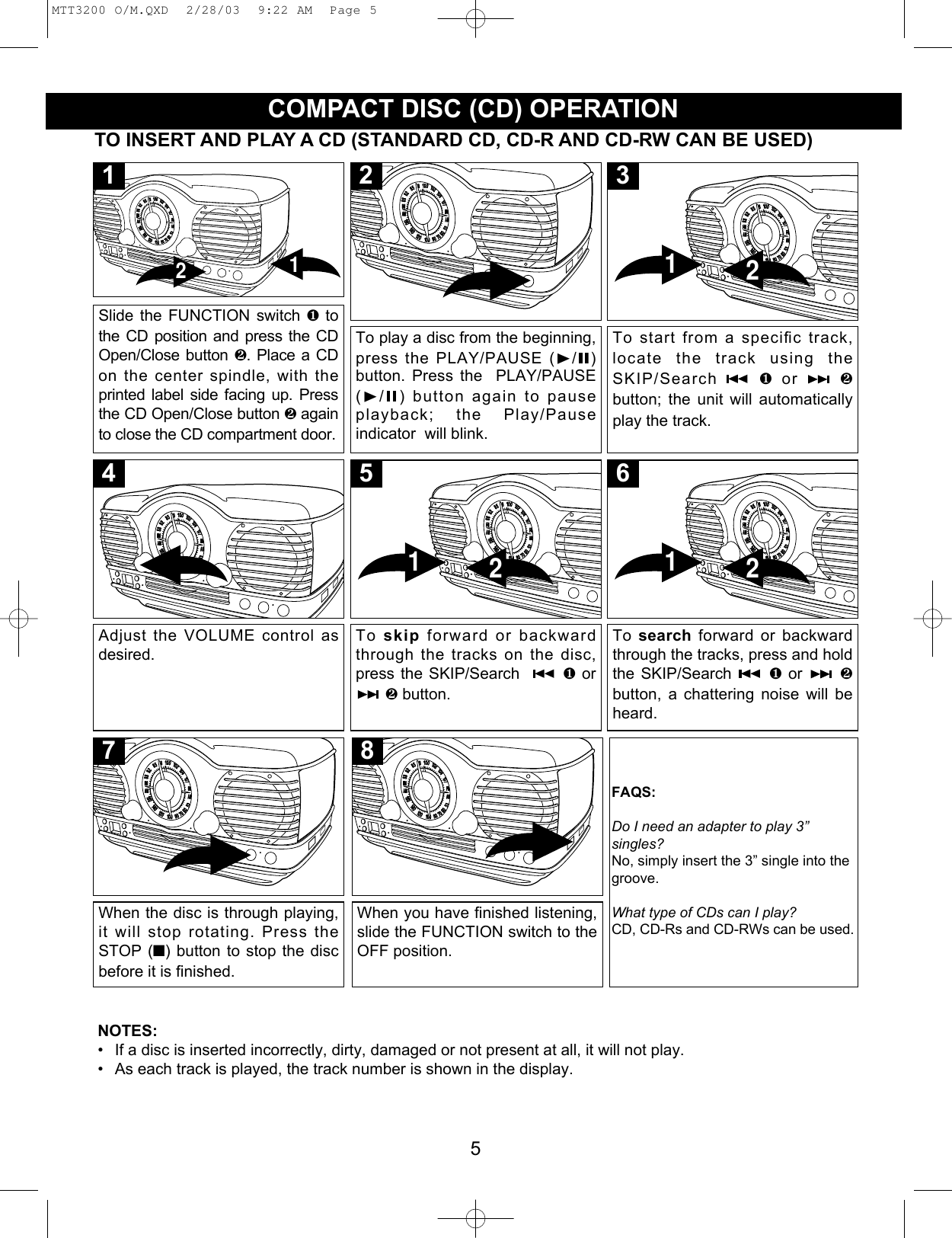 Page 6 of 11 - Memorex Memorex-Nostalgic-Retro-Mtt3200-Users-Manual- MTT3200 O/M  Memorex-nostalgic-retro-mtt3200-users-manual