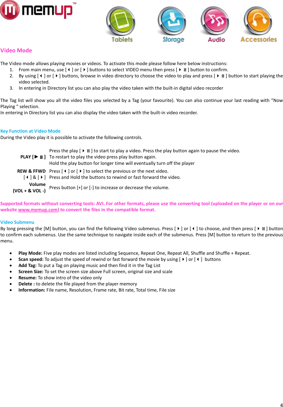 Page 5 of 10 - Memup Memup-M24-Hd-Users-Manual- Sommario  Memup-m24-hd-users-manual