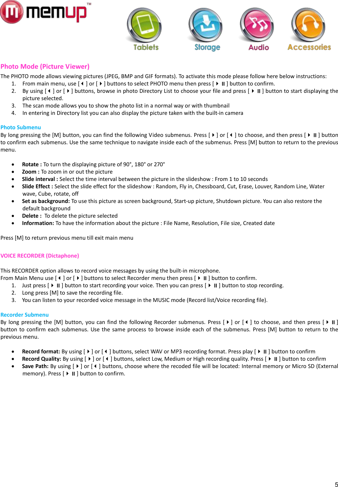Page 6 of 10 - Memup Memup-M24-Hd-Users-Manual- Sommario  Memup-m24-hd-users-manual
