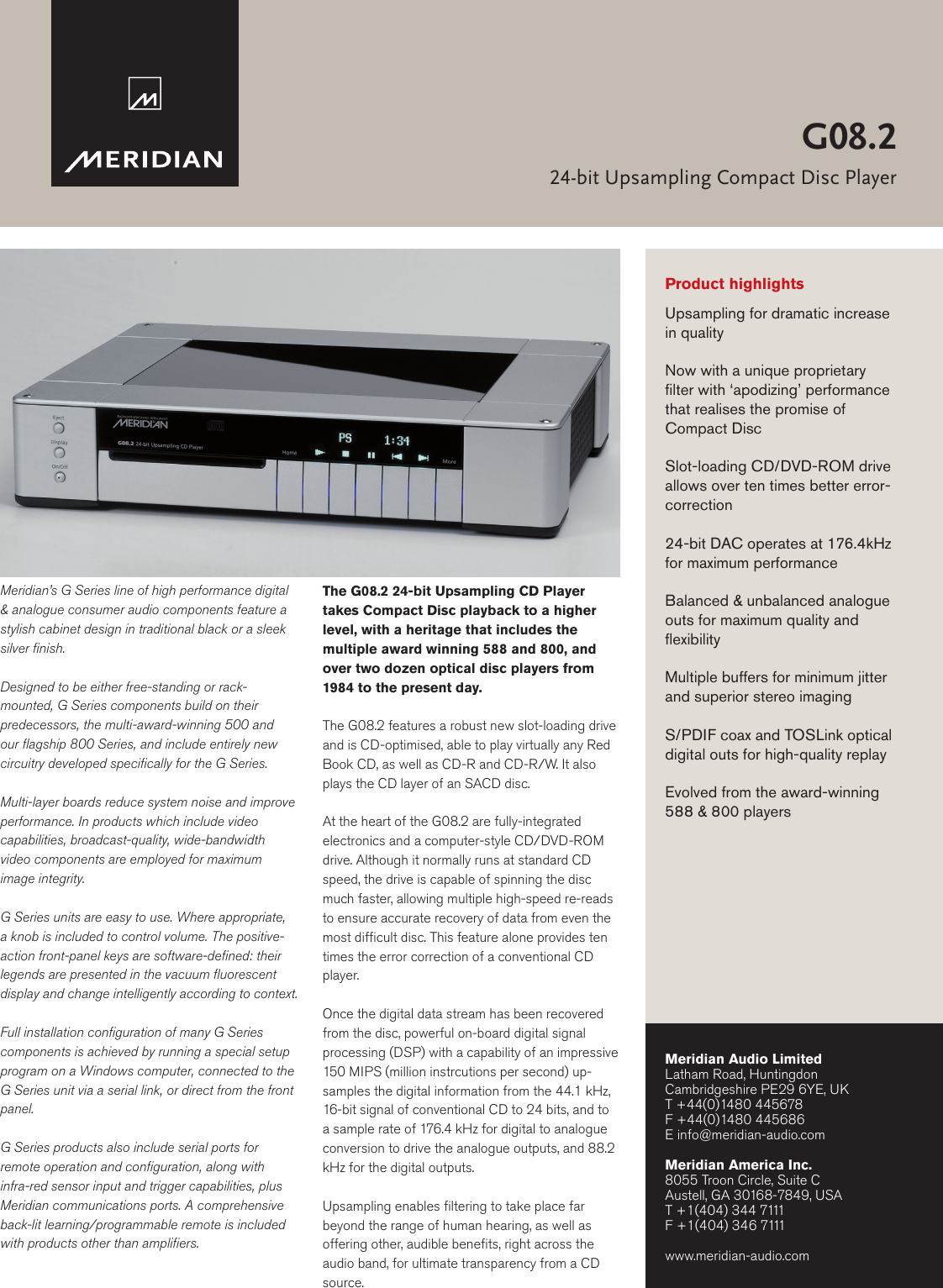 Page 1 of 2 - Meridian-America Meridian-America-G08-2-Users-Manual-  Meridian-america-g08-2-users-manual