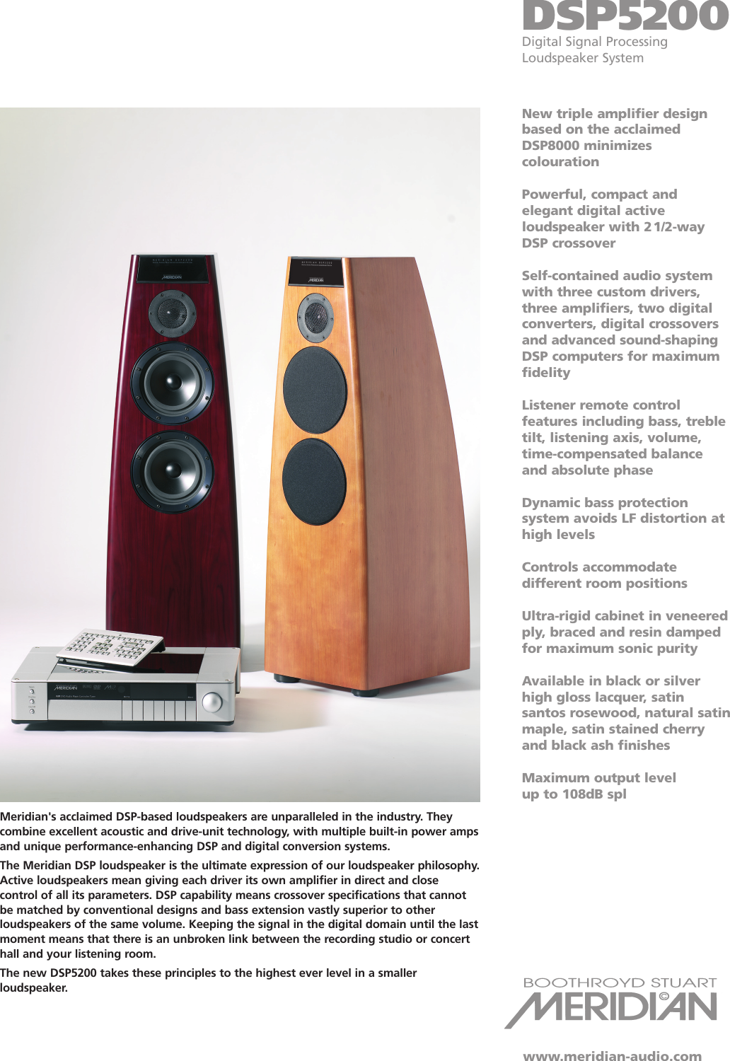 Page 1 of 2 - Meridian-Audio Meridian-Audio-Dsp5200-Users-Manual- 5200 Datasheet-eng  Meridian-audio-dsp5200-users-manual