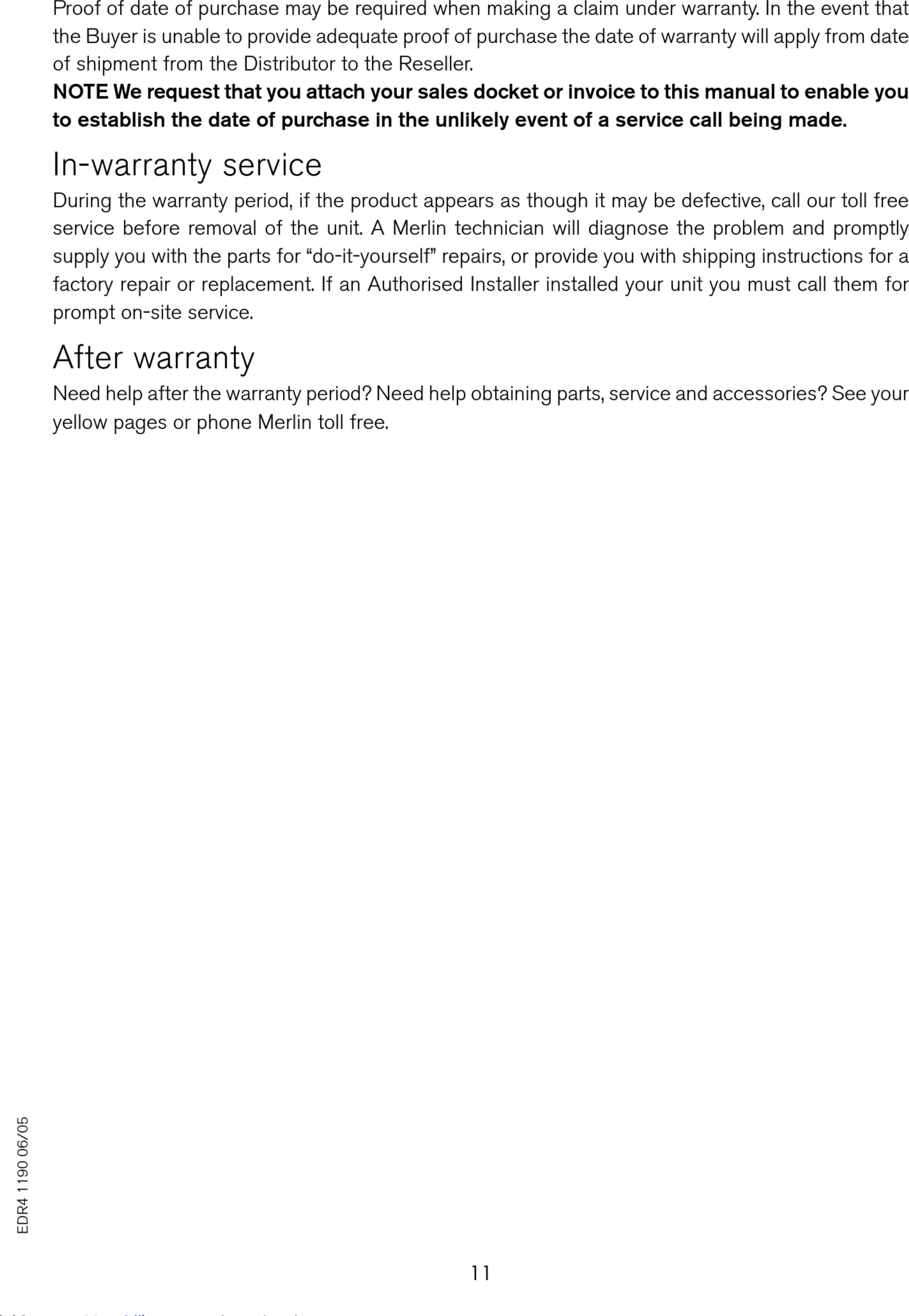 Page 11 of 12 - Merlin Merlin-Prolift-230T-User-Manual- Merlin-prolift-230t-user-manual-1002851  Merlin-prolift-230t-user-manual