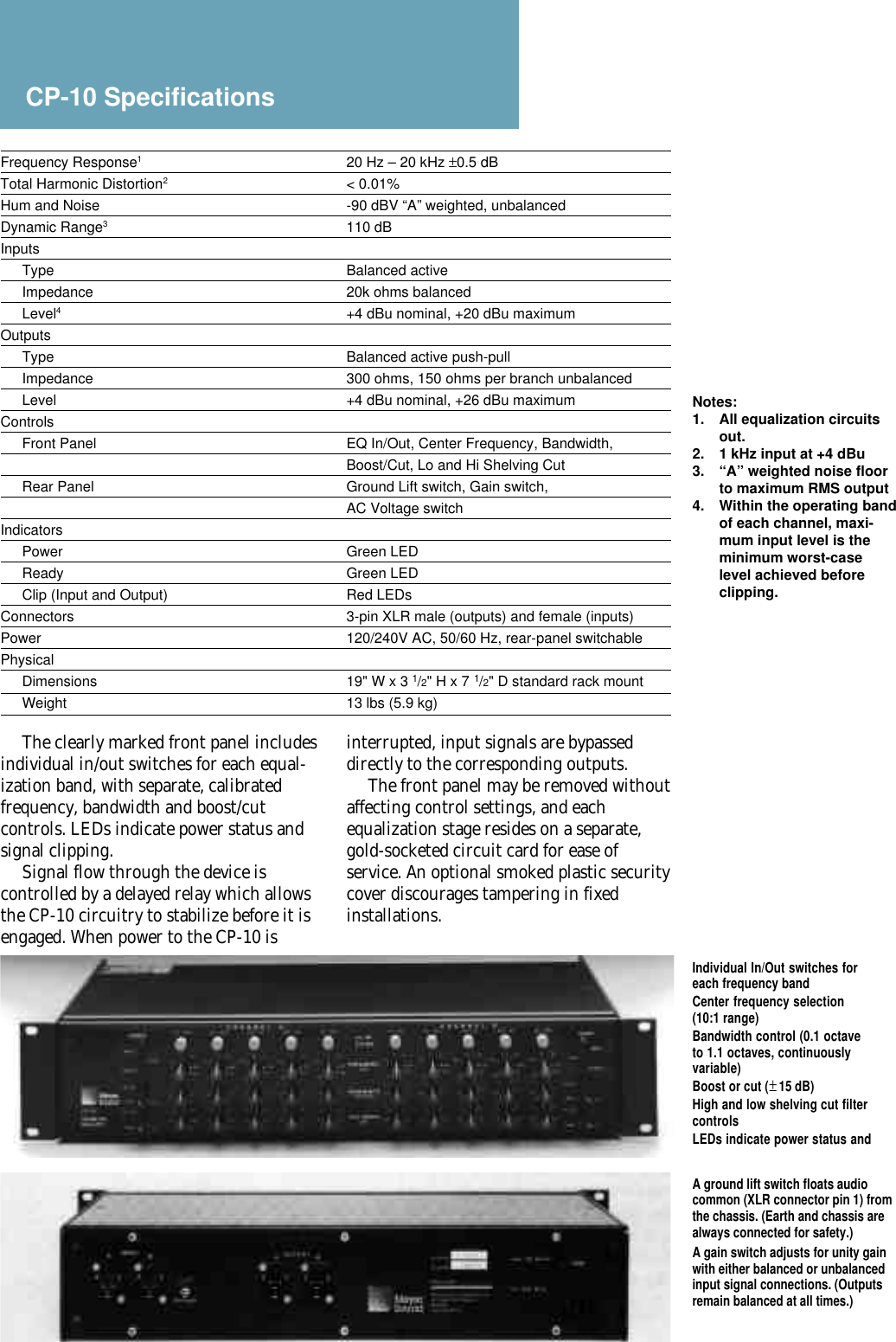 Page 2 of 2 - Meyer-Sound Meyer-Sound-Cp-10-Users-Manual- Meyer-sound-cp-10-users-manual