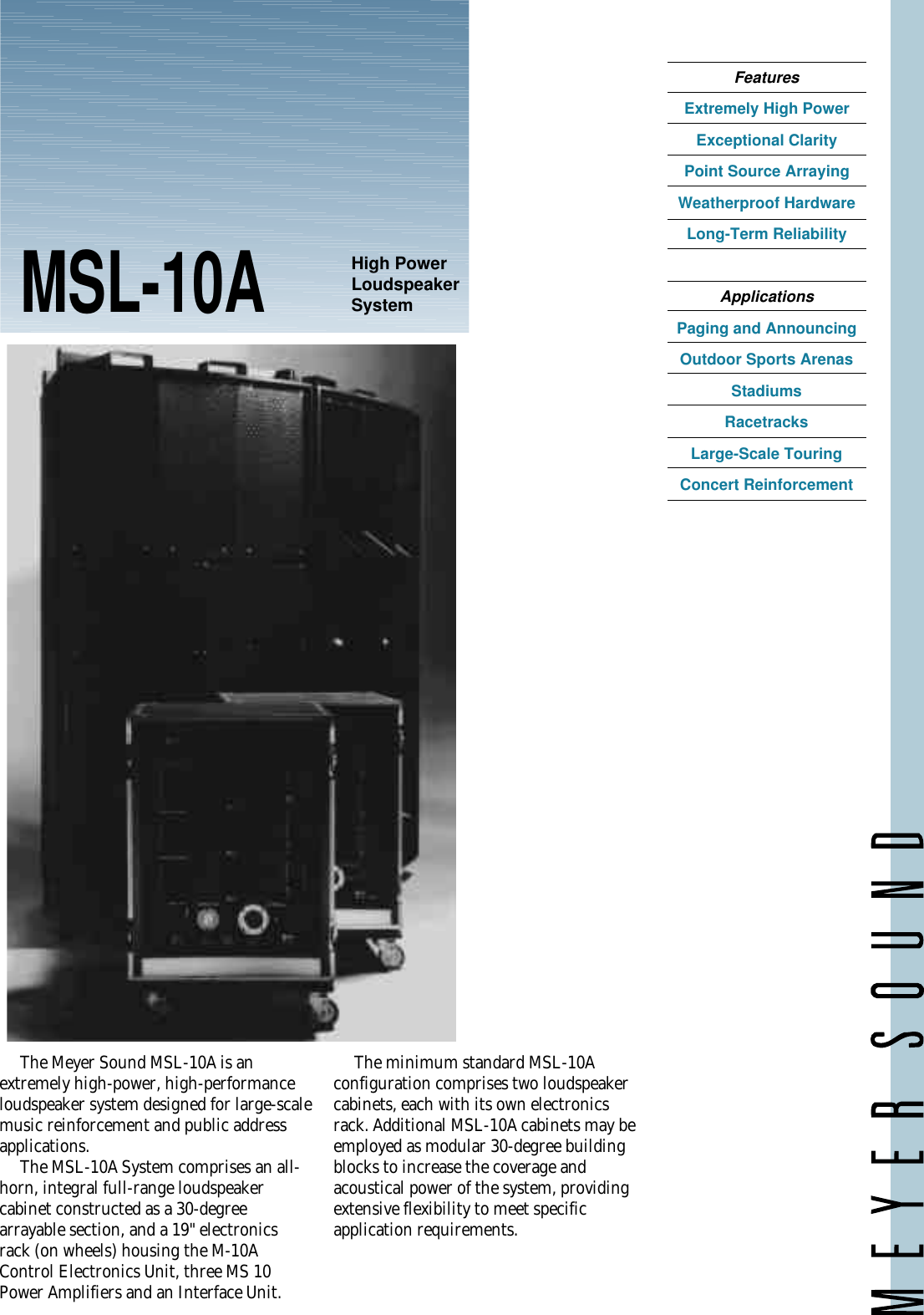 Page 1 of 8 - Meyer-Sound Meyer-Sound-Loudspeaker-Msl-10A-Users-Manual-  Meyer-sound-loudspeaker-msl-10a-users-manual