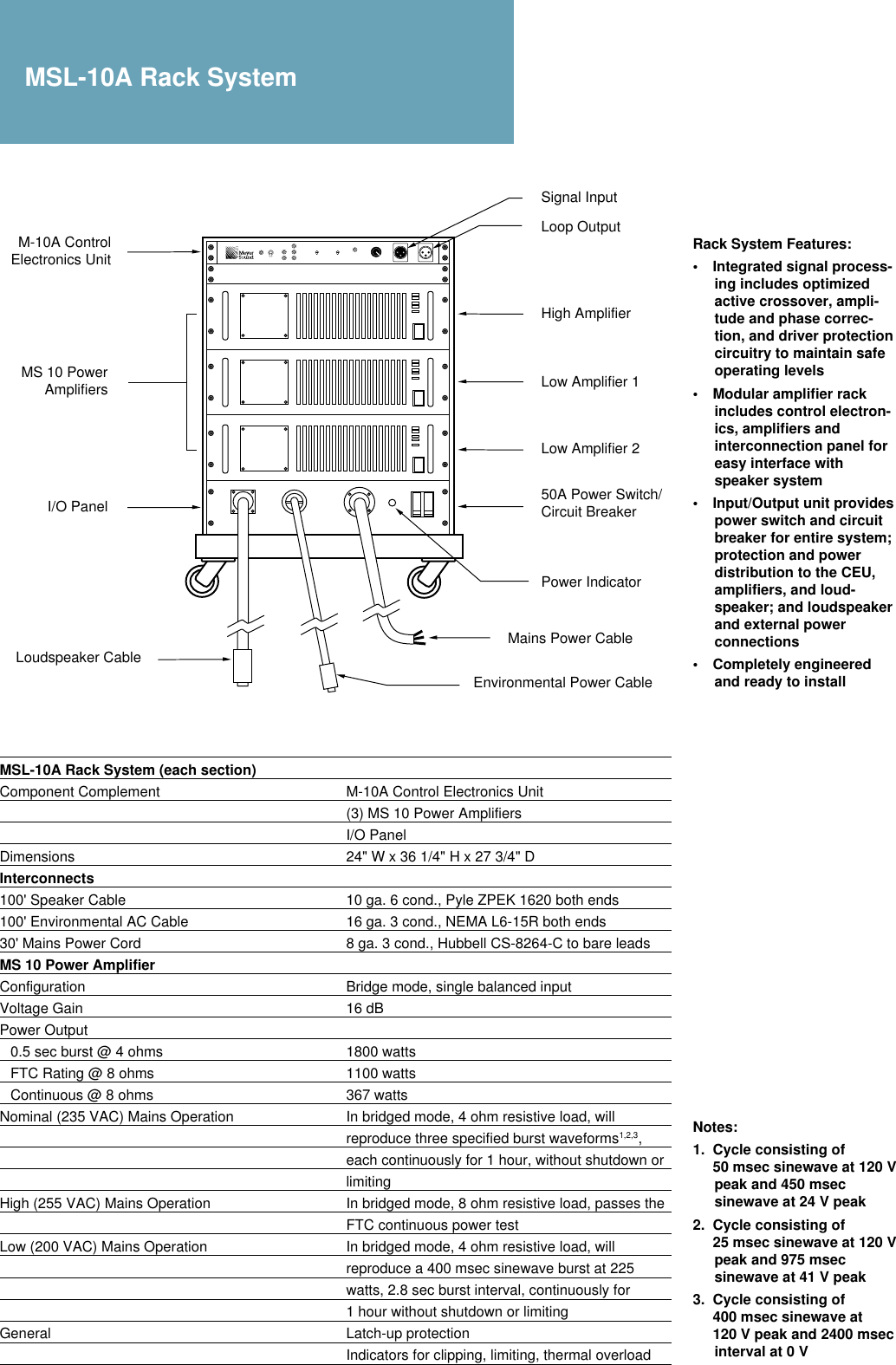 Page 6 of 8 - Meyer-Sound Meyer-Sound-Loudspeaker-Msl-10A-Users-Manual-  Meyer-sound-loudspeaker-msl-10a-users-manual