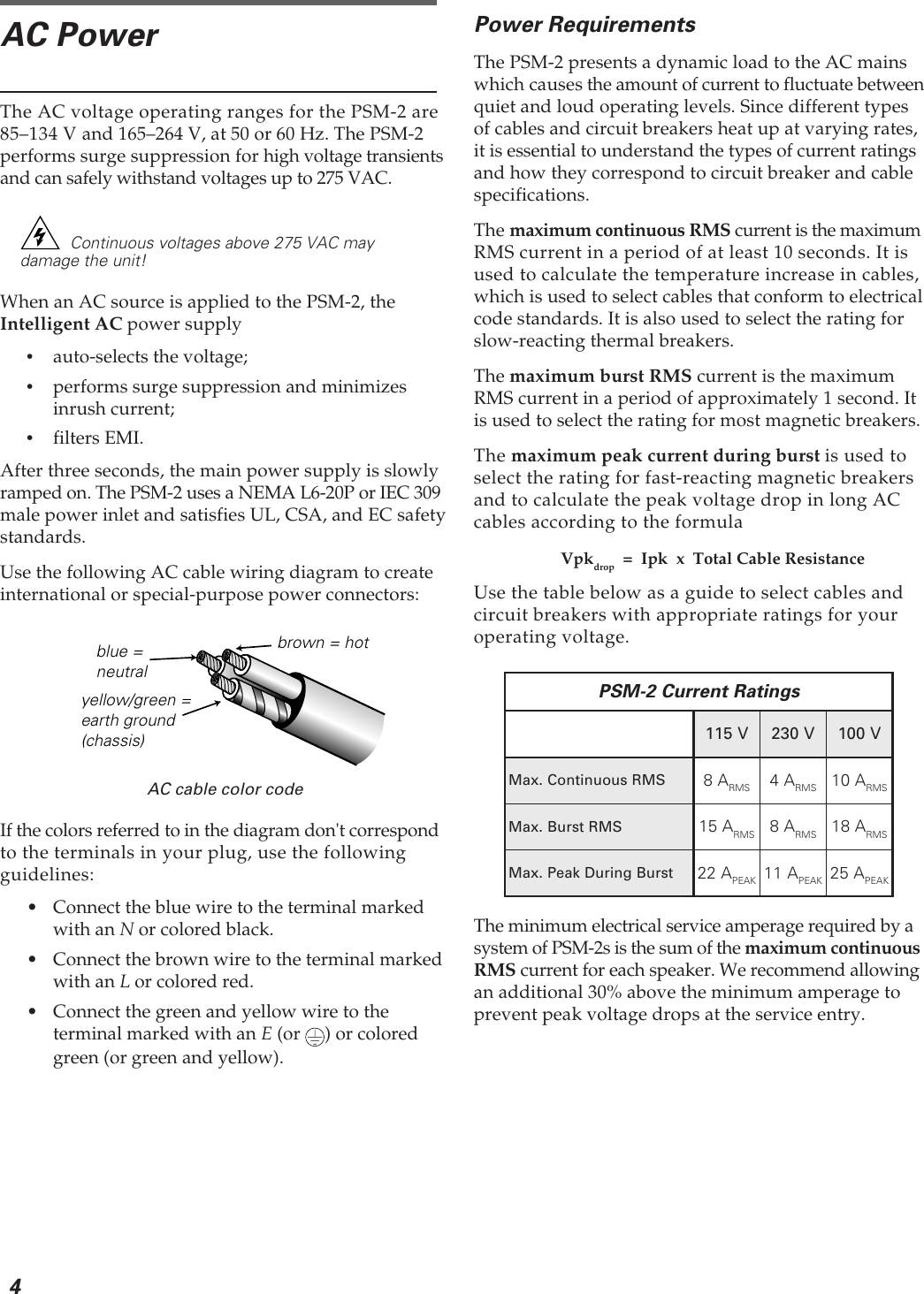 Page 4 of 10 - Meyer-Sound Meyer-Sound-Psm-2-Users-Manual-  Meyer-sound-psm-2-users-manual