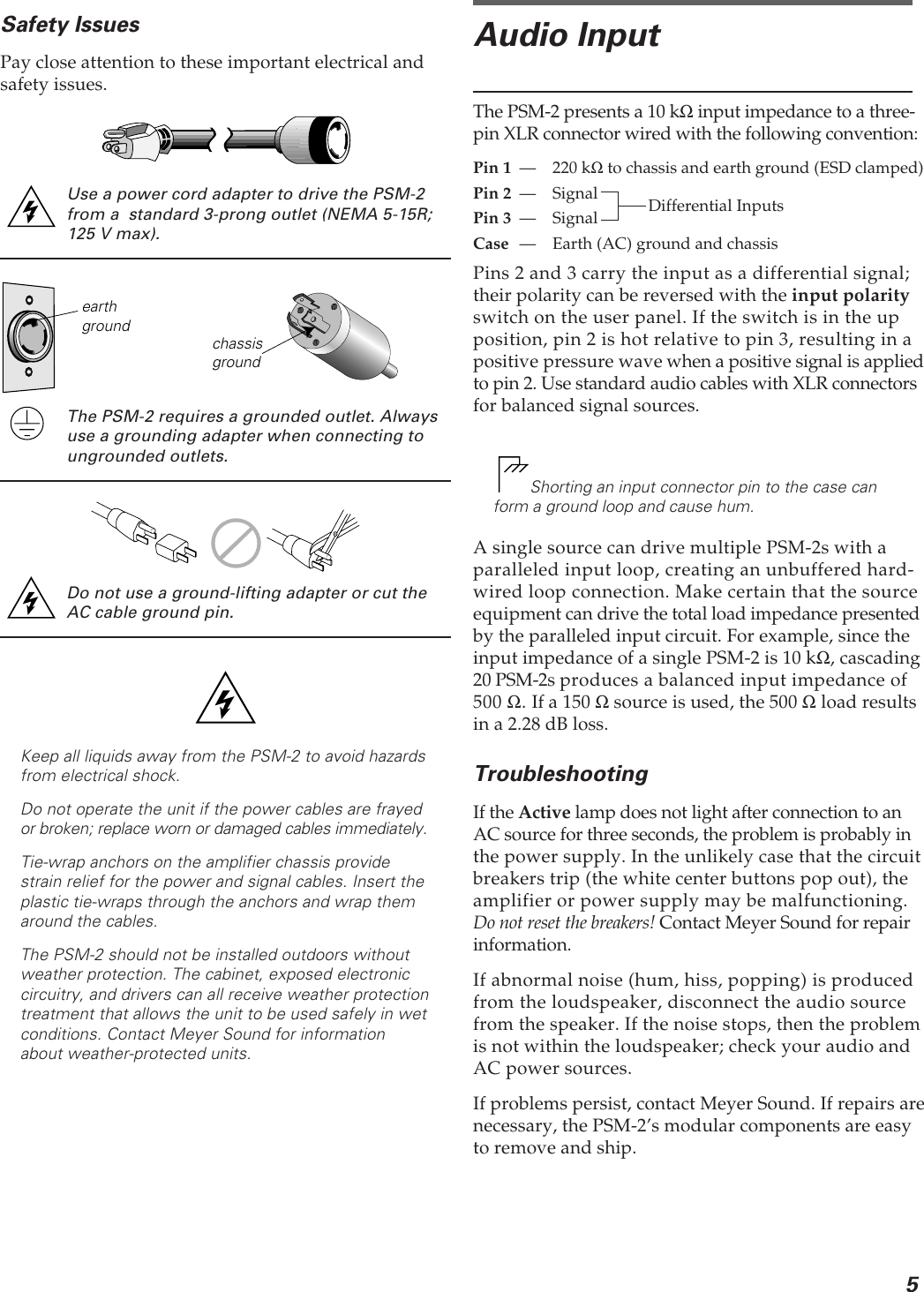 Page 5 of 10 - Meyer-Sound Meyer-Sound-Psm-2-Users-Manual-  Meyer-sound-psm-2-users-manual